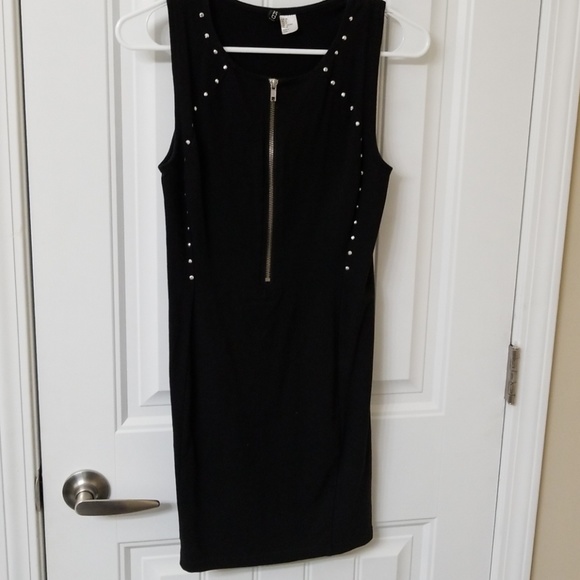 Divided Dresses & Skirts - H&M black bodycon dress with rhinestones